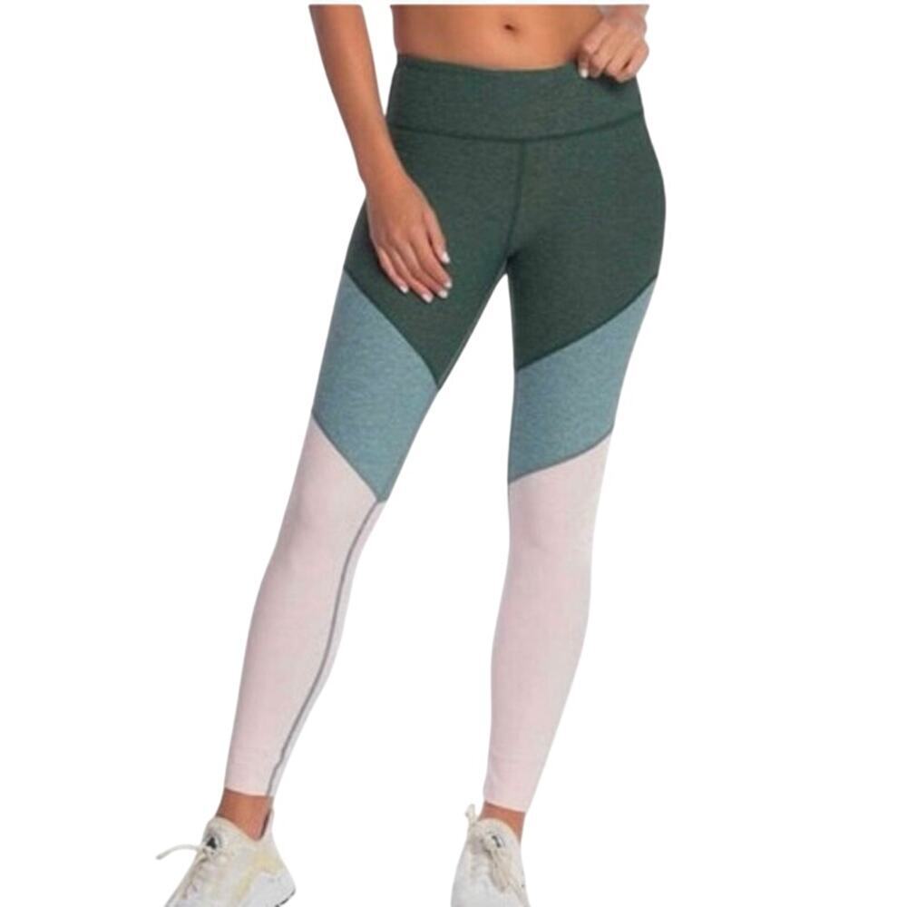 Outdoor Voices 7/8 Springs Leggings Size S Hunter Green Ballet Pink Slate